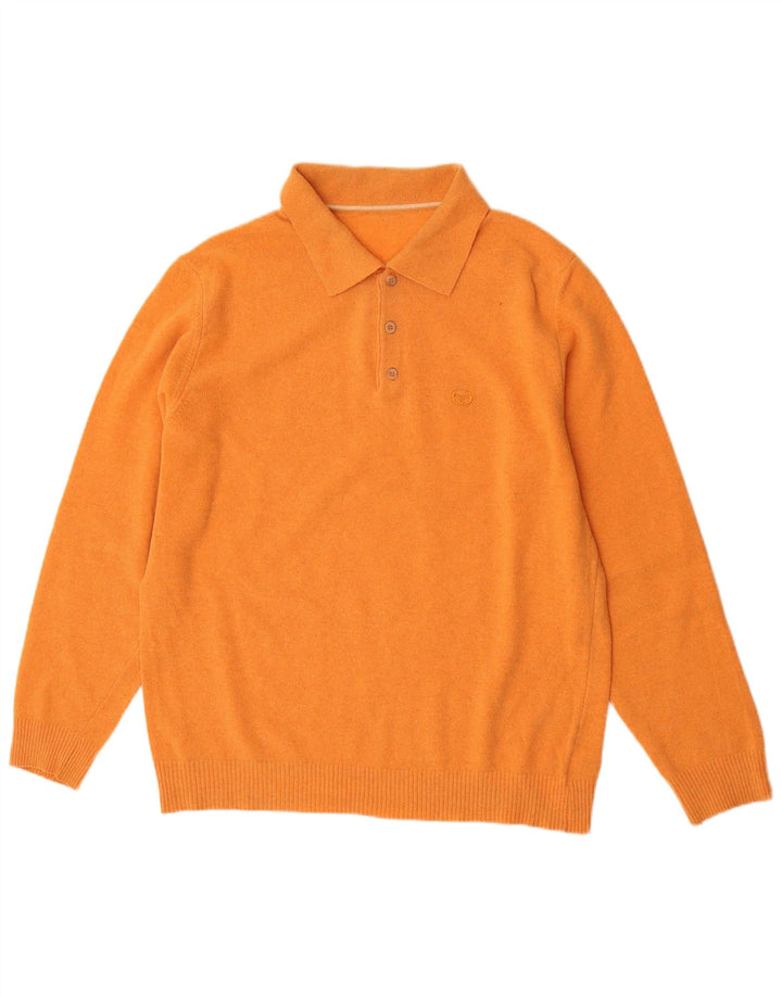 Sergio Tacchini Herre Polo Neck Jumper Sweater XL Orange Uld