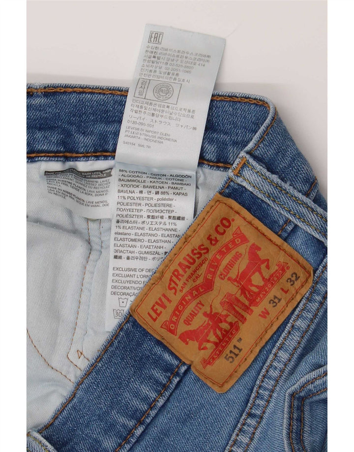 Levi's Herre 511 Slim Jeans W31 L32 Blå Bomuld