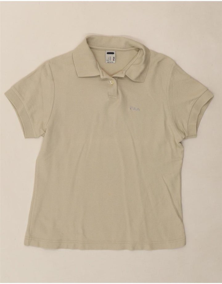 FILA Womens Polo Shirt IT 44 Medium Beige Cotton Vintage Fila and Second-Hand Fila from Messina Hembry 