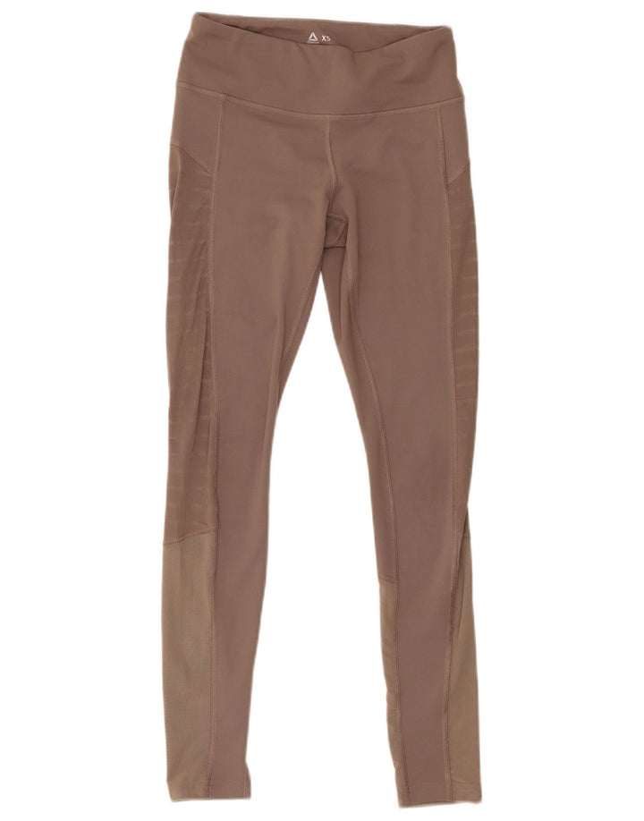 Reebok Womens Leggings UK 4/6 XS Beige