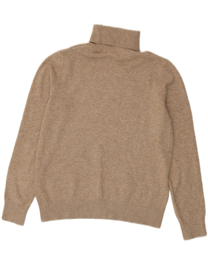 Marks & Spencer Dame Roll Neck Jumper Sweater UK 10 Small Beige Polyester