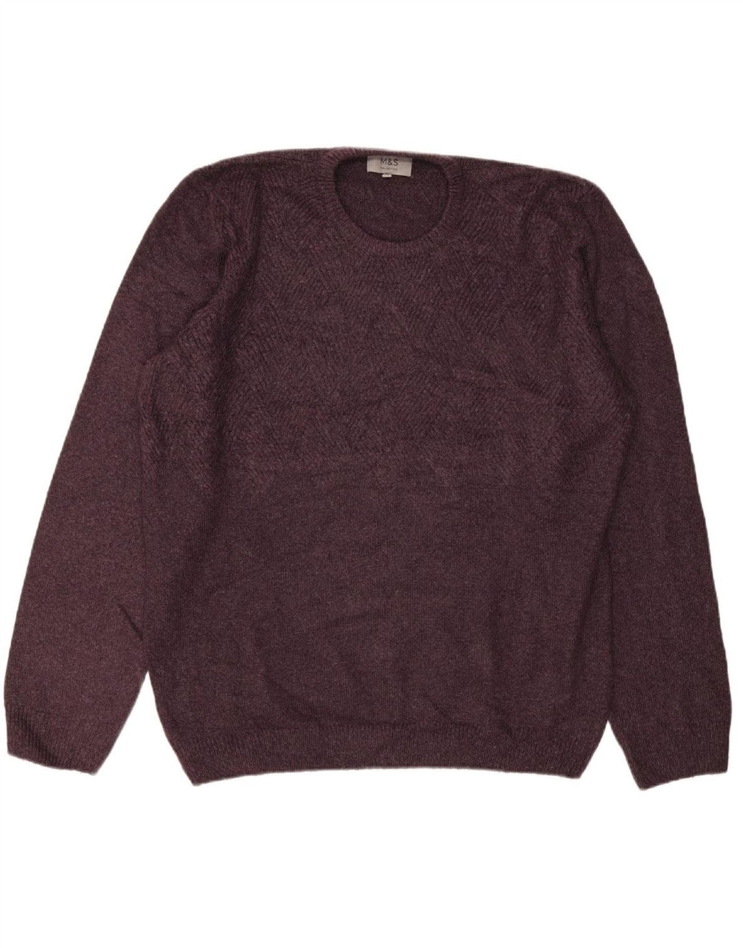 MARKS & SPENCER Mens Crew Neck Jumper Sweater XL Purple Acrylic