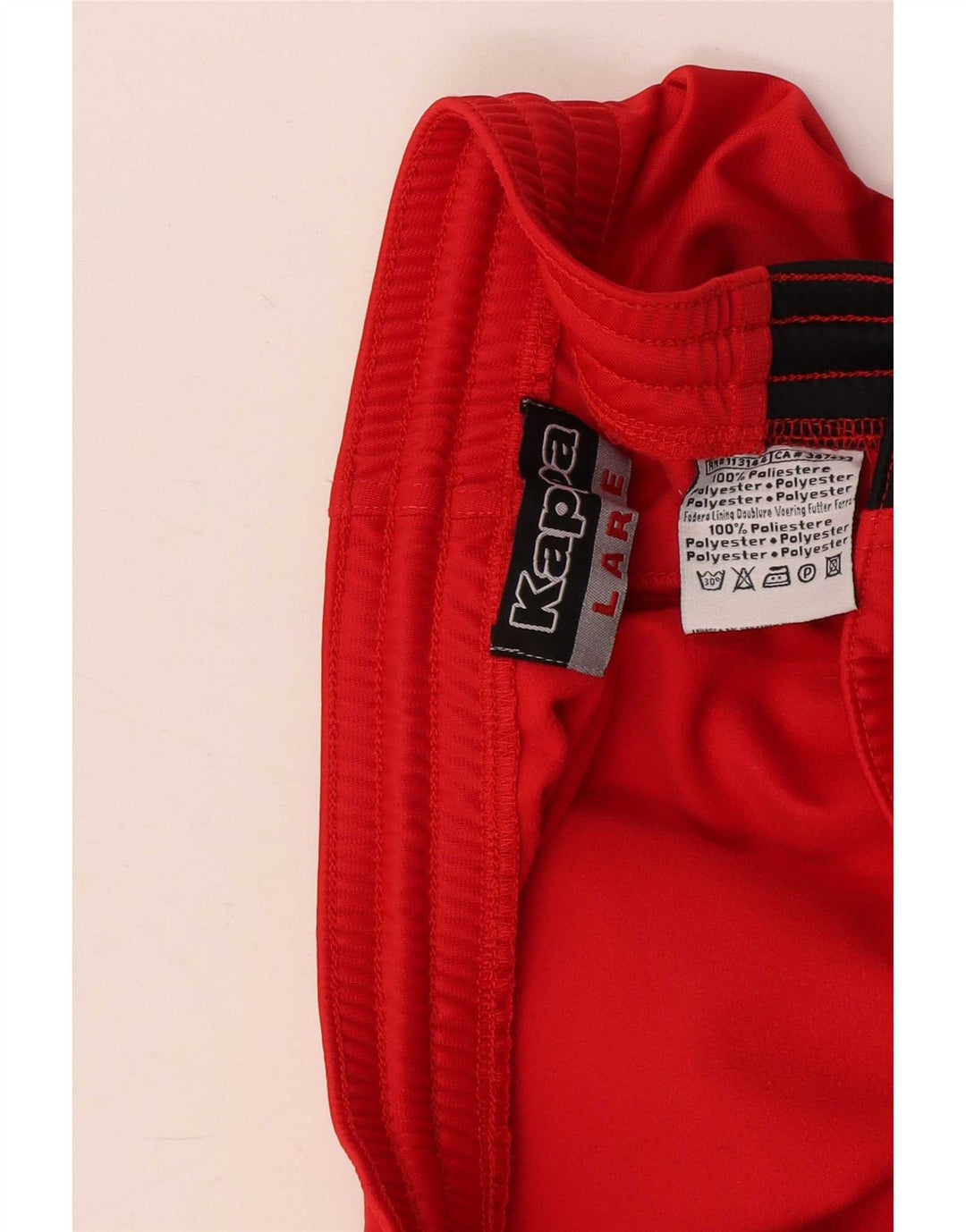 Kappa Træningsdragtsbukser til mænd Large Rød Colourblock Polyester