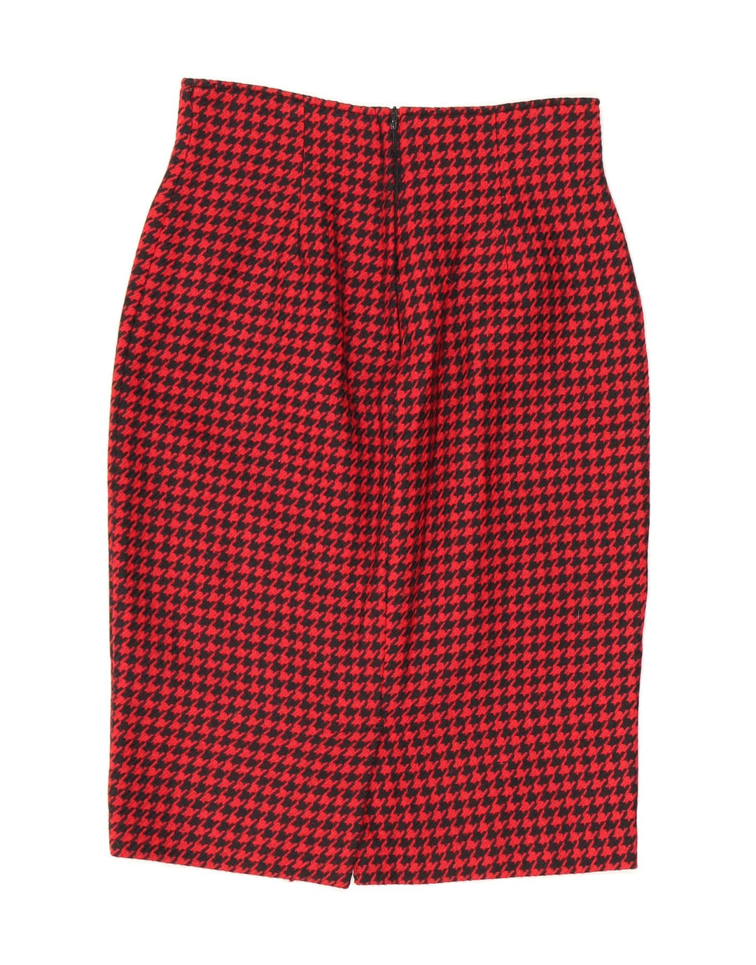 LAURA BIAGIOTTI Womens Pencil Skirt IT 42 Medium W28 Red Houndstooth Wool Vintage Laura Biagiotti and Second-Hand Laura Biagiotti from Messina Hembry 