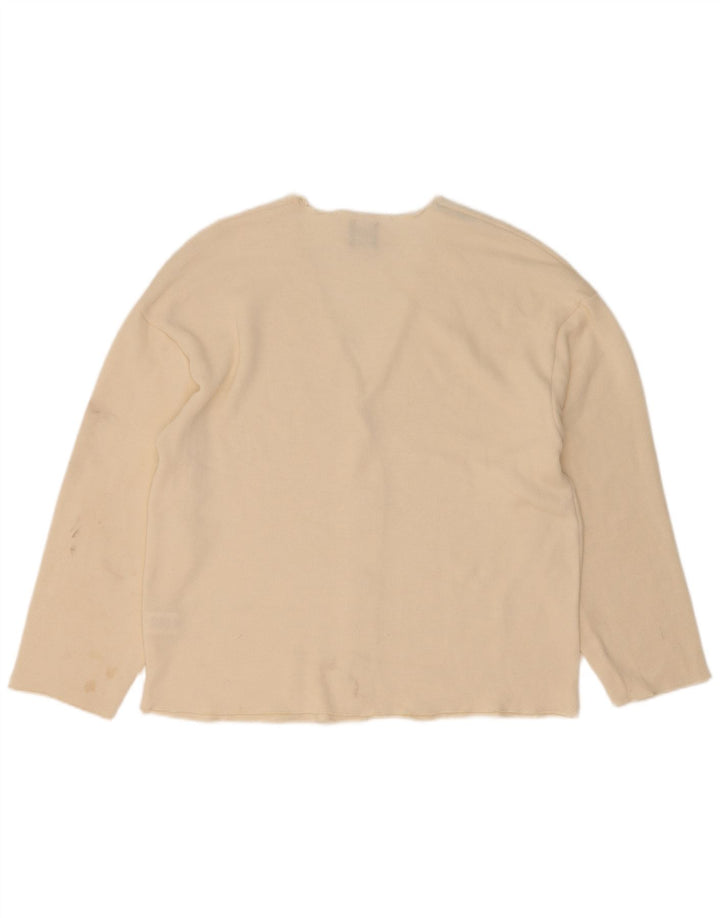 Zara Dame Cardigan Top UK 14 Medium Off White Viscose
