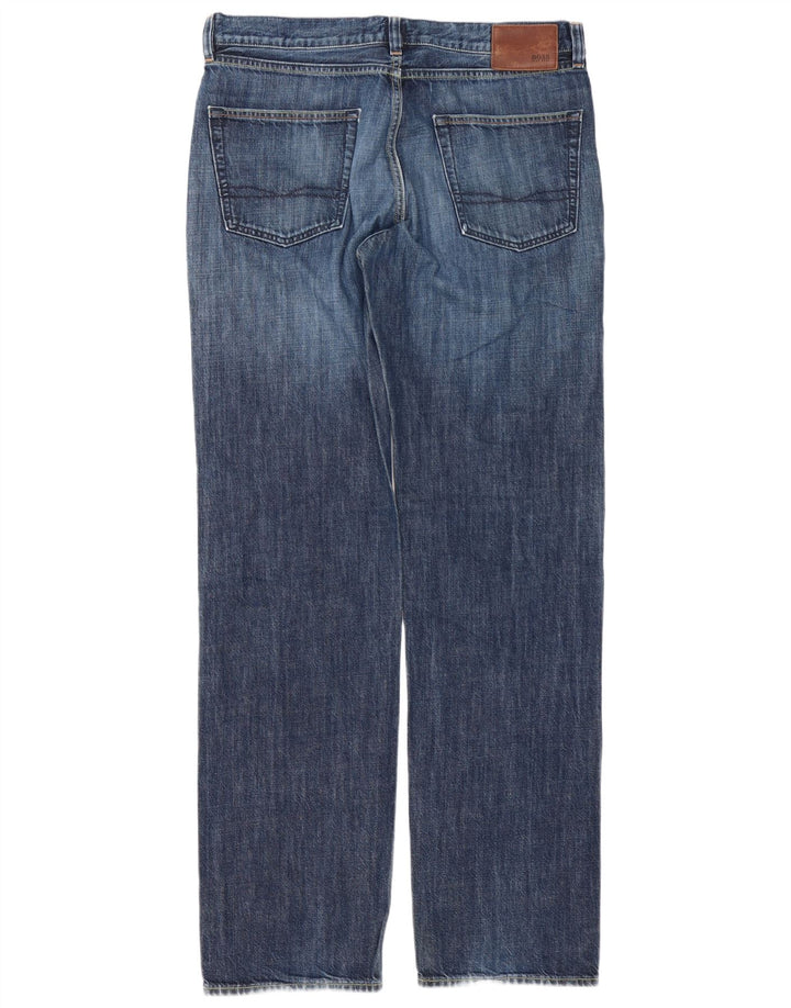 HUGO BOSS Straight jeans til mænd W36 L36 blå bomuld