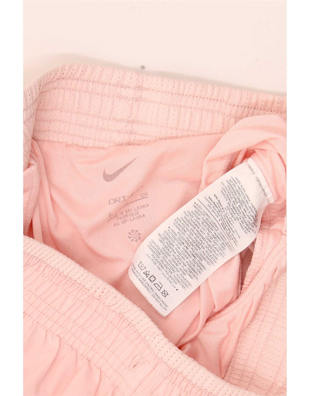Nike Dame Dri Fit grafiske sportsshorts UK 10 Small Pink Polyester