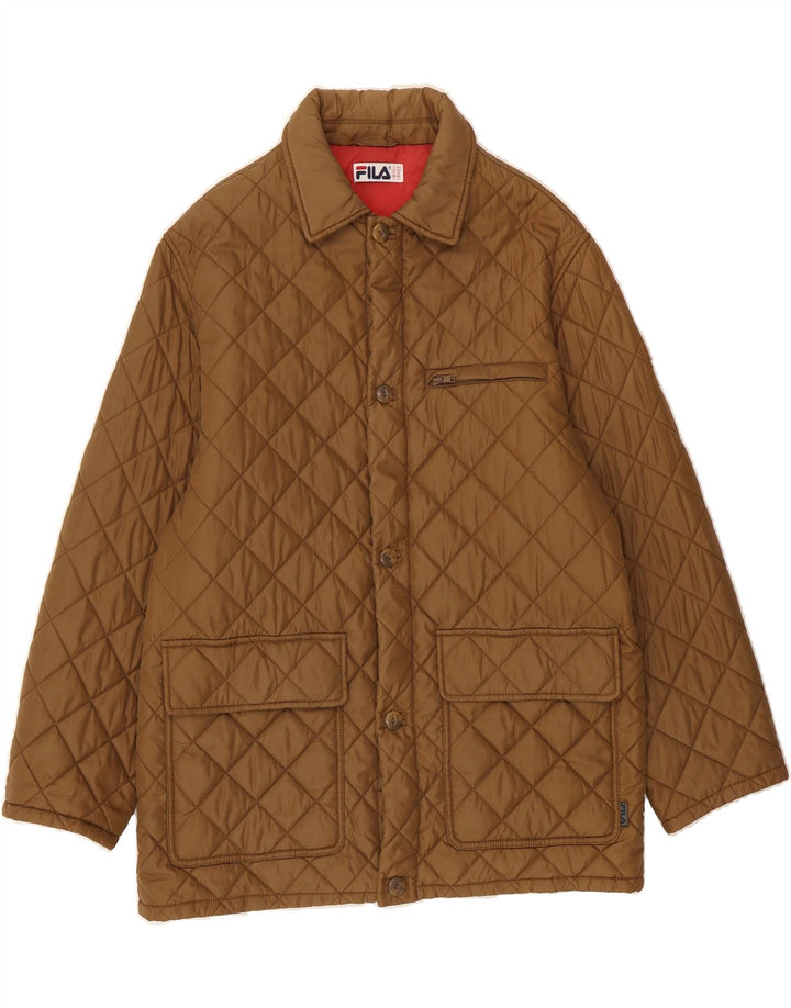 FILA Mens Padded Quilted Jacket IT 48 Medium Brown Polyamide Vintage Fila and Second-Hand Fila from Messina Hembry 
