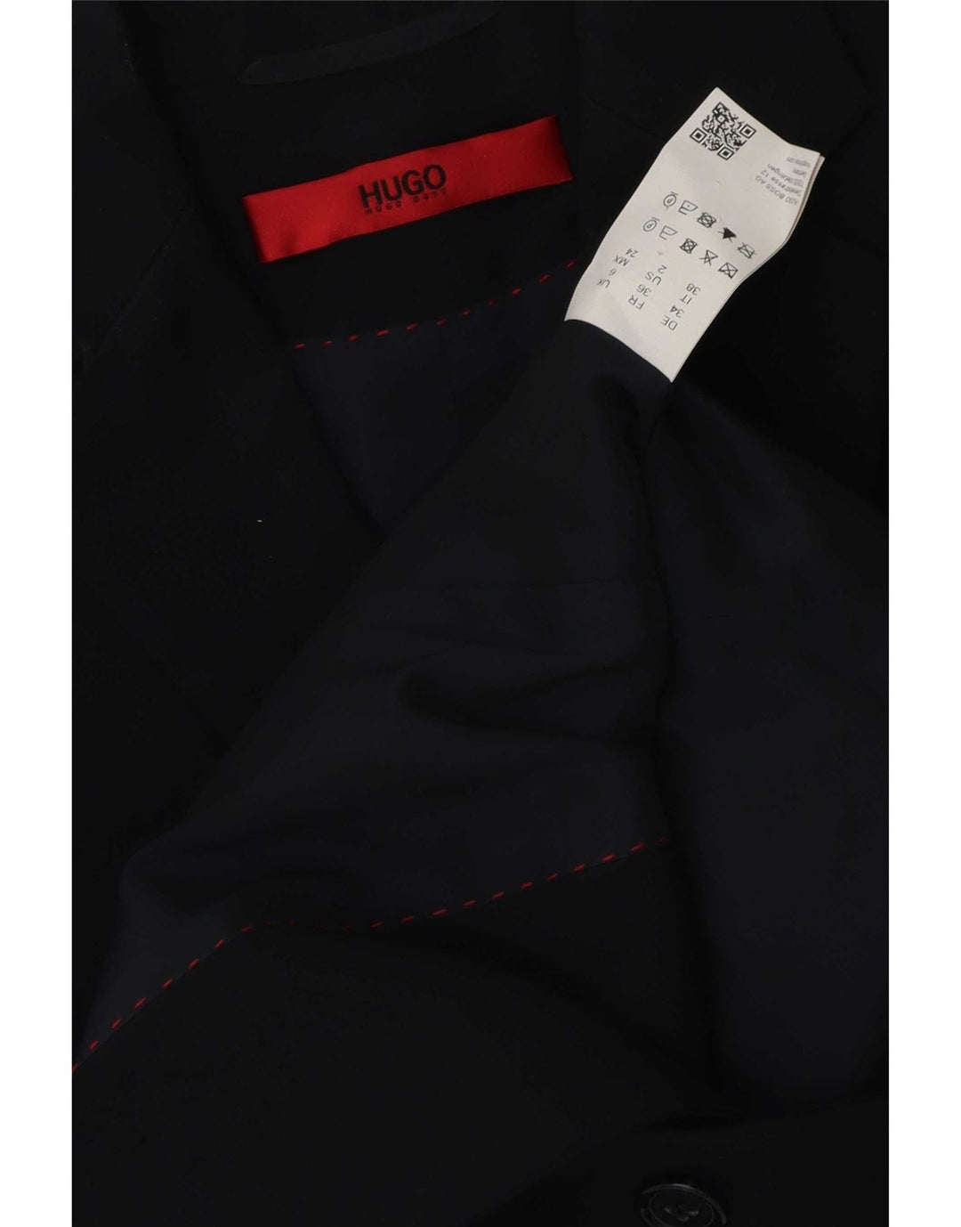 Hugo Boss Dame 2-knaps blazerjakke UK 6 XS Marineblå Virgin Wool