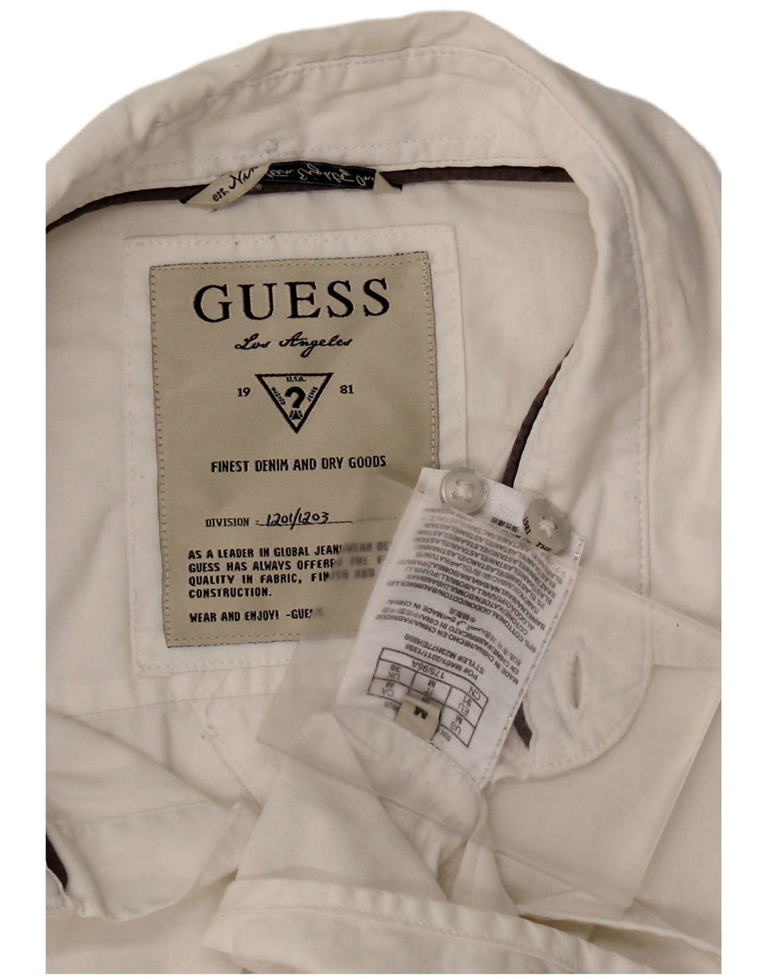 Guess Herreskjorte Medium Hvid Bomuld