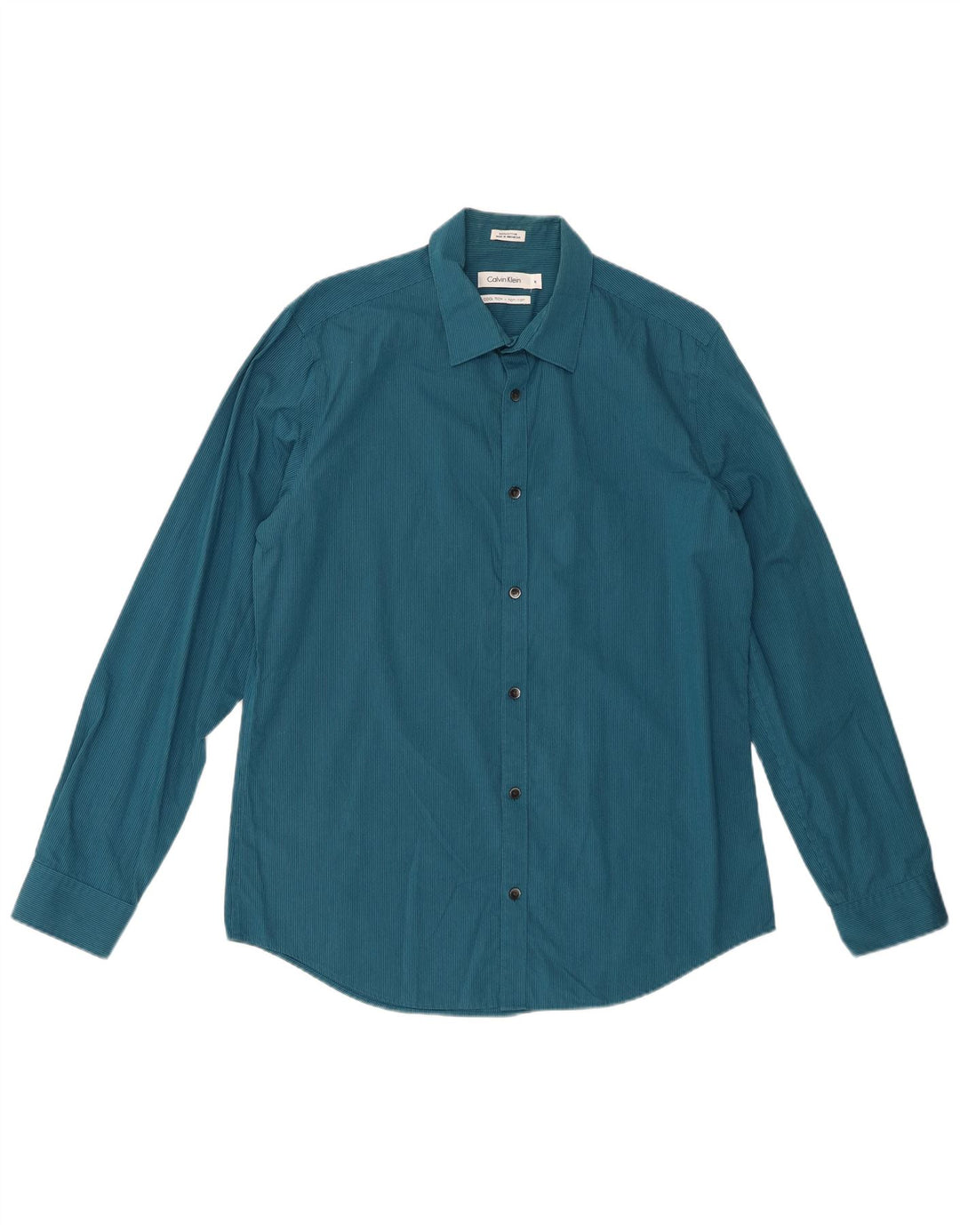 CALVIN KLEIN Herreskjorte Medium Blue Pinstripe Bomuld