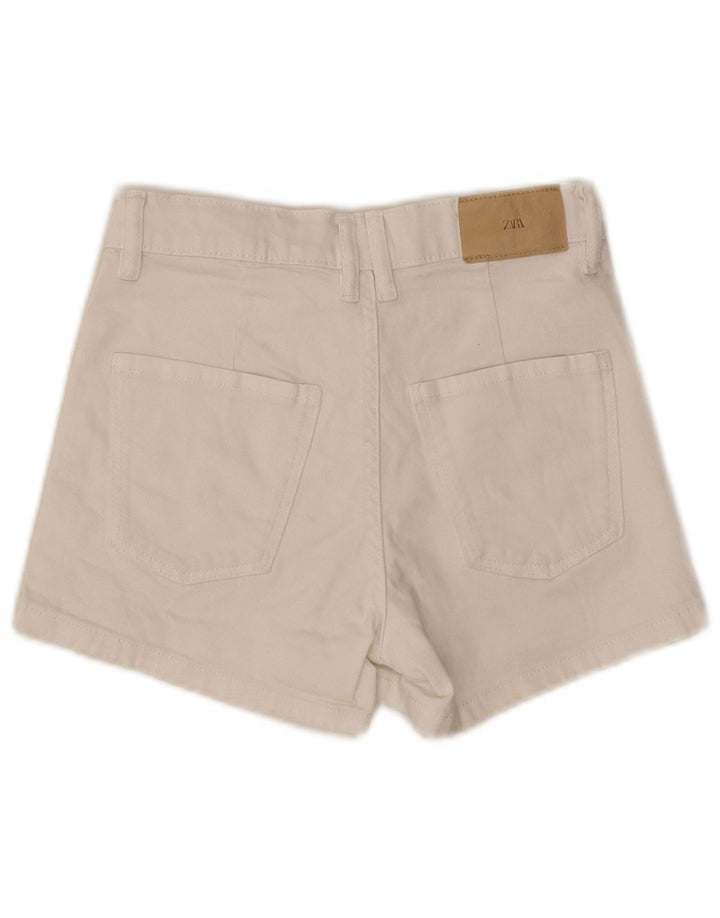ZARA Girls Denim Shorts 11-12 Years W24 White