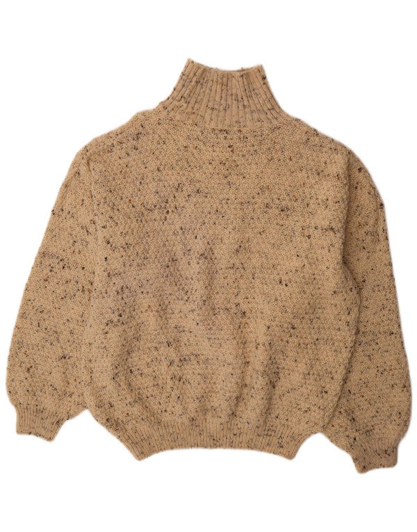 Vintage Herre rullehals sweater XL Beige Flecked New Wool