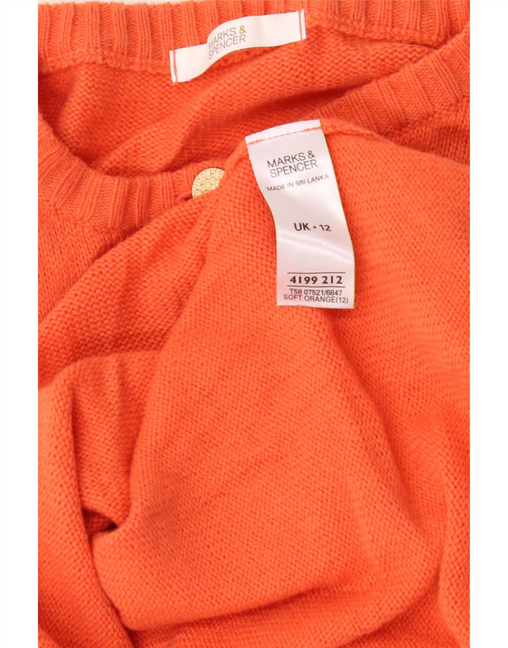 MARKS & SPENCER Dame cardigan sweater UK 12 Medium Orange Akryl