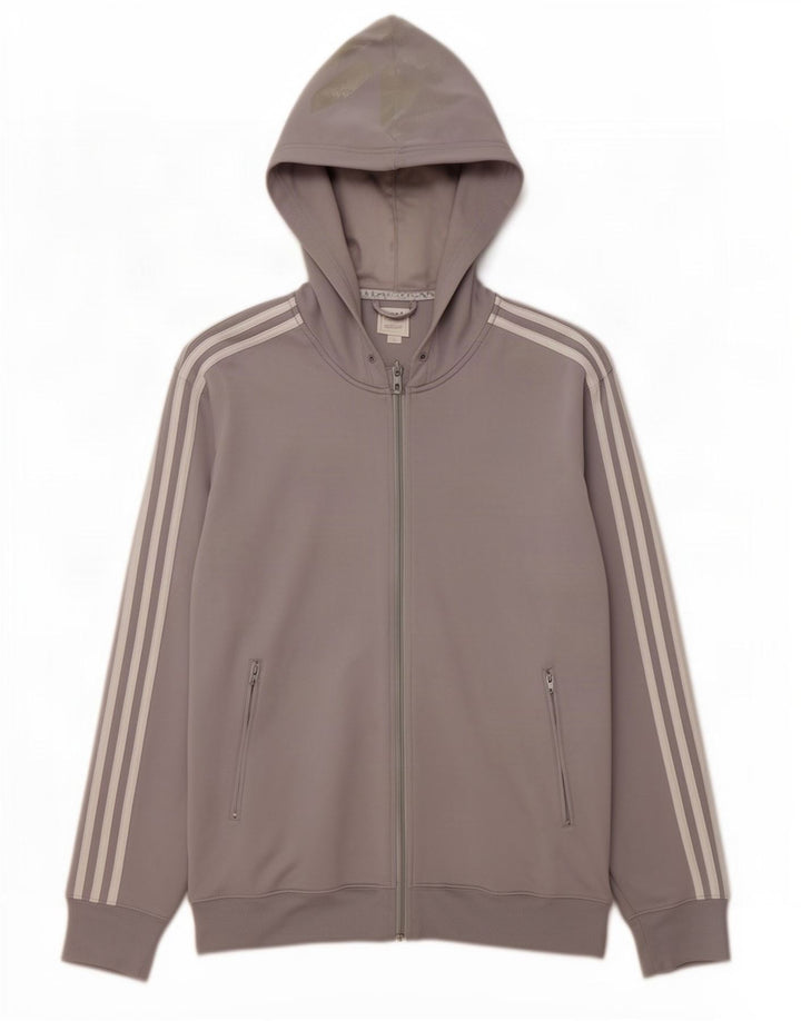 Adidas Herre grafisk hættetrøje med lynlås XL Grå polyester