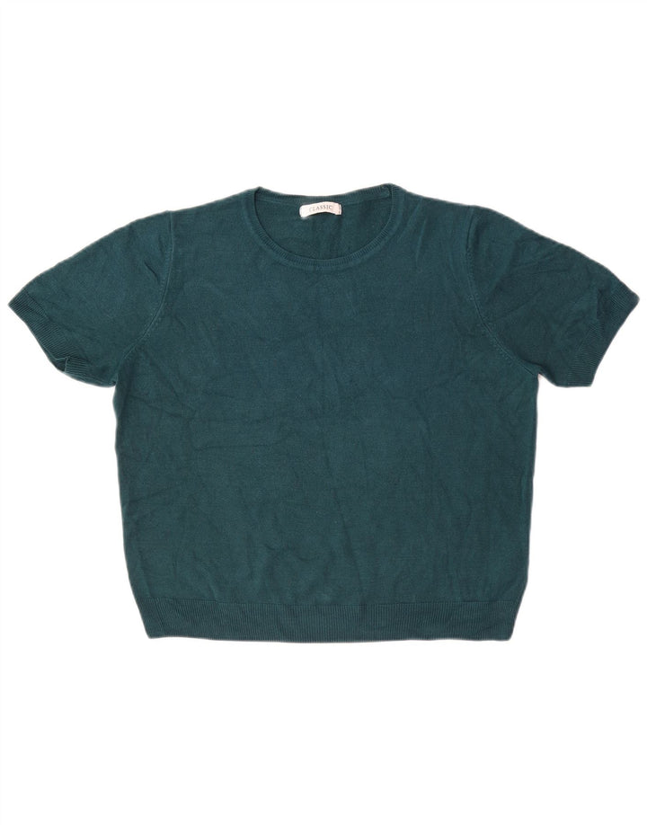 Marks & Spencer T-shirt top til kvinder DK 14 Stor grøn akryl