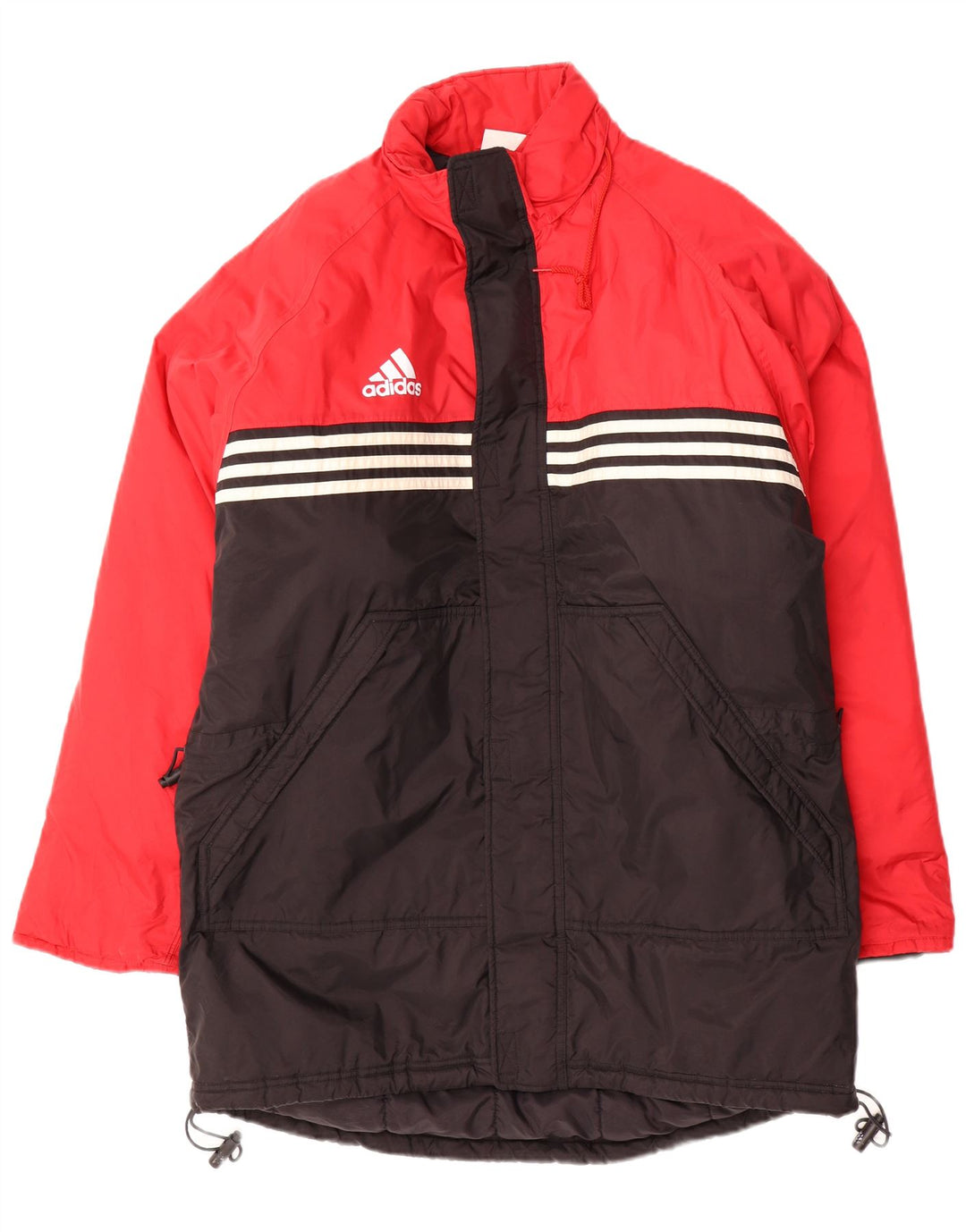 ADIDAS Herre Loose Fit Polstret Frakke UK 40/42 Medium Black Colourblock