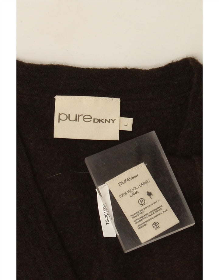 Dkny Herre Cardigan Sweater Stor Brun Uld