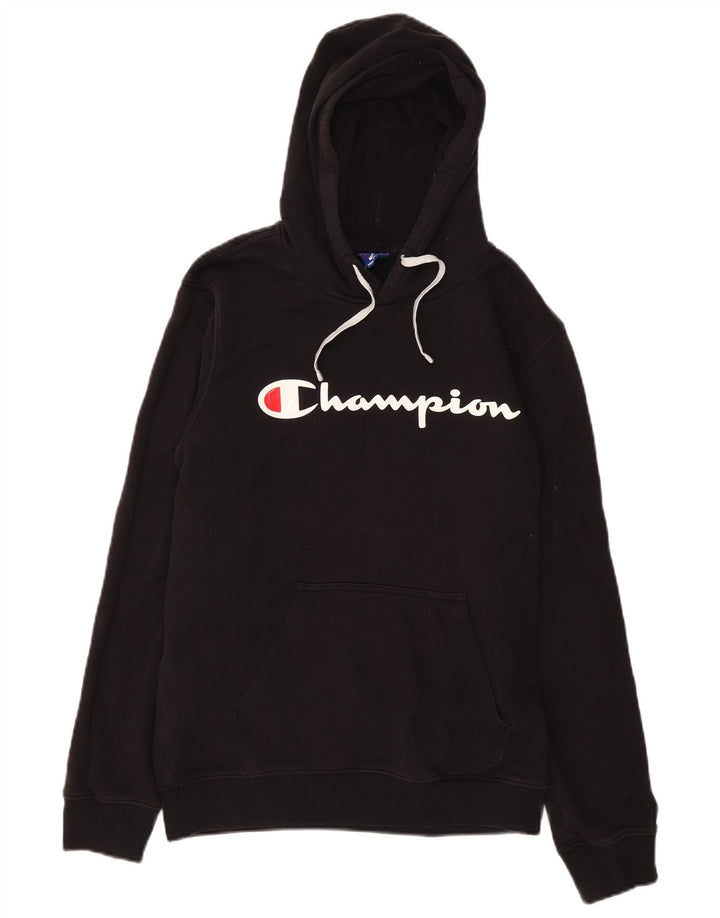 Champion Herre grafisk hættetrøje Jumper Medium Sort bomuld