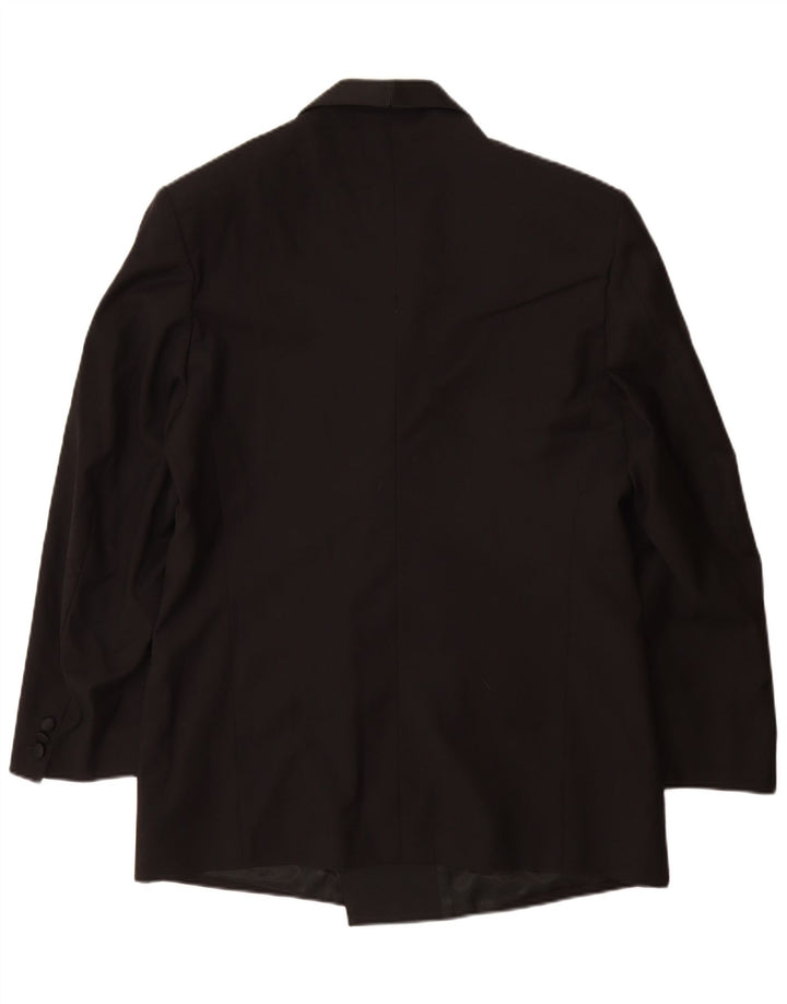 Osvaldo Testa Herre Double Breasted Blazer Jacket UK 40 Large Black