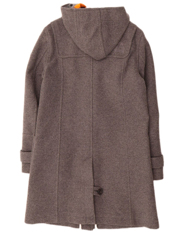 Superdry Dame Hooded Duffel Coat UK 12 Medium Grey Uld