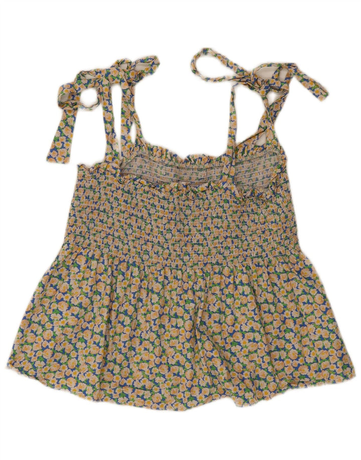 TOPSHOP Womens Crop Top UK 16 Large  Multicoloured Floral Cotton