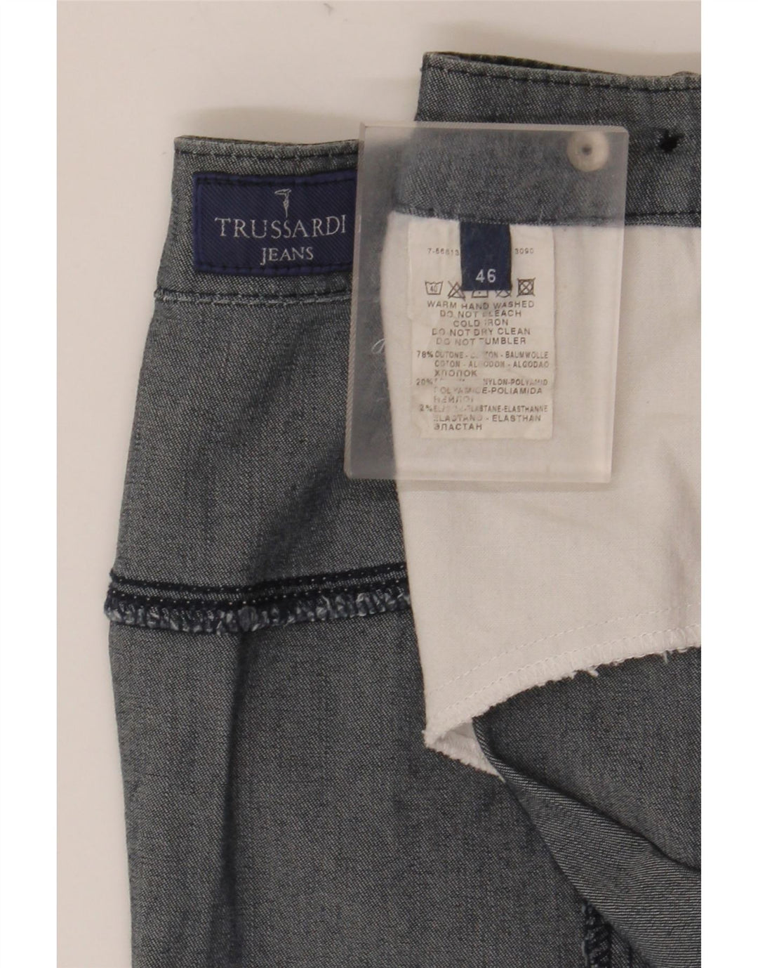 TRUSSARDI Dame Denim Nederdel IT 46 Large W32 Navy Blue Bomuld