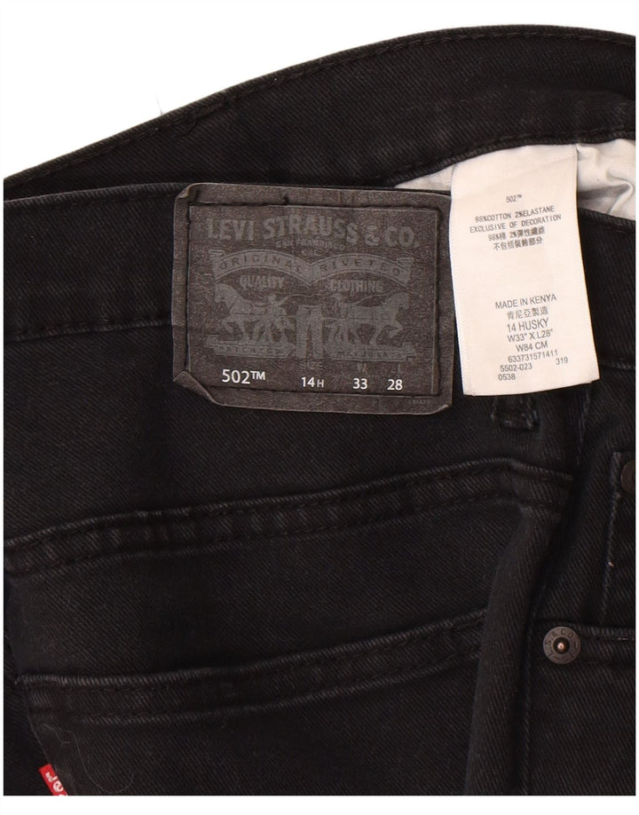 Levi's Boys 502 Regular Tapered Jeans 13-14 år W33 L28 Sort bomuld