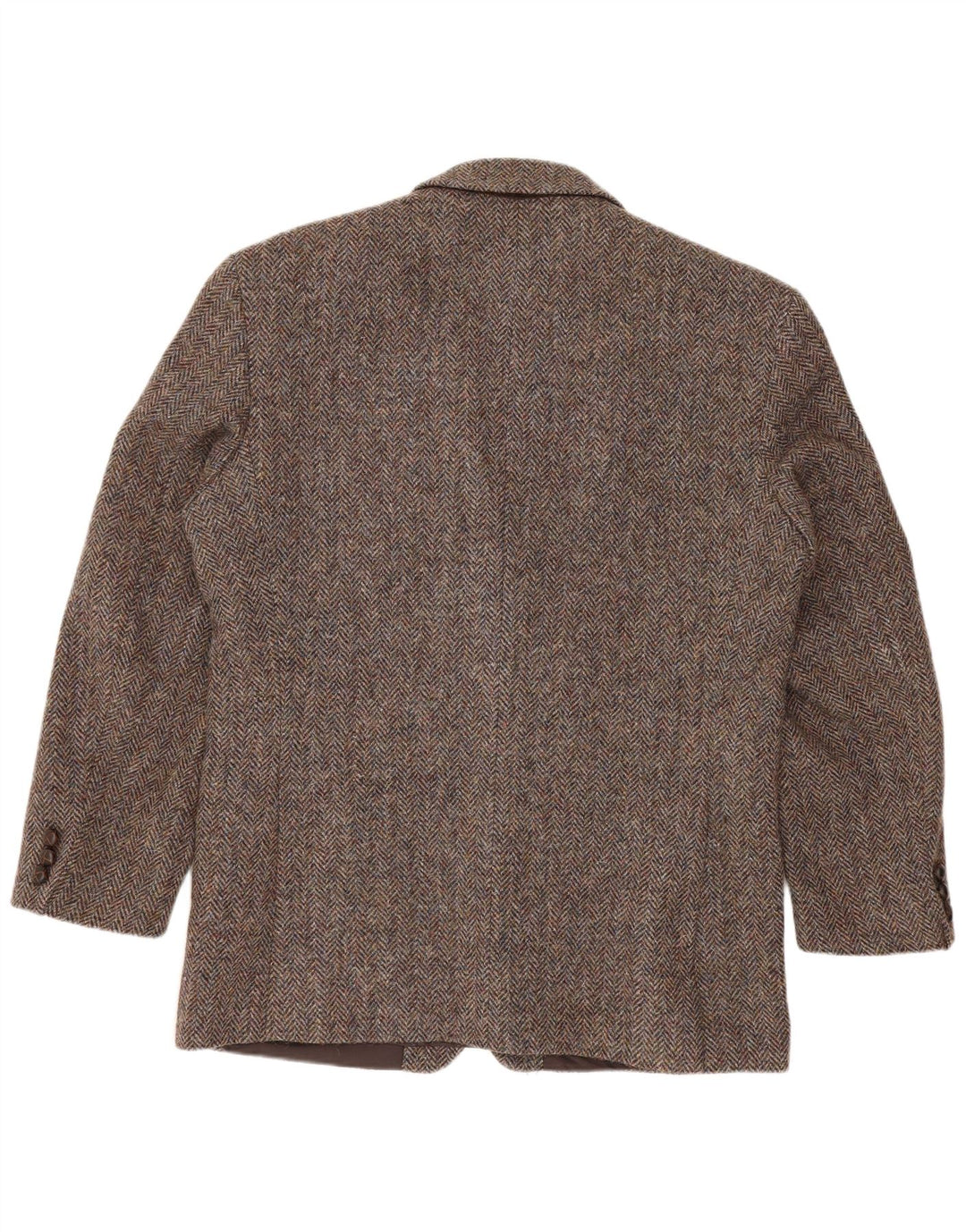 Harris Tweed Herre 2-knaps blazerjakke UK 40 Stor brun sildebensuld