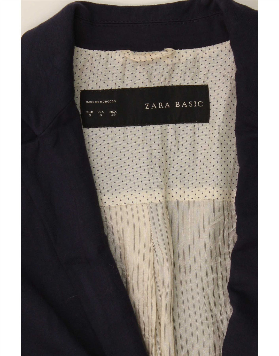 Zara Dame 1 Knap Blazer Jacket UK 10 Small Navy Blue