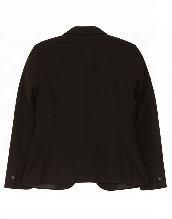 Zara Dame 1-knaps blazerjakke EU 40 Medium Sort Polyester