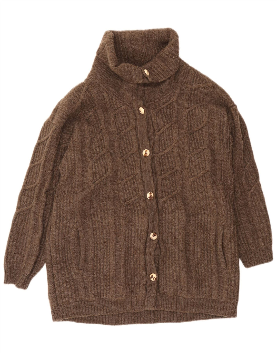 Geiger Dame Cardigan Sweater EU 42 Stor Brun Uld