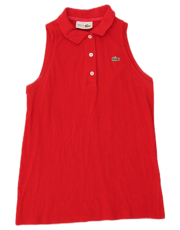 Lacoste ærmeløs poloshirt til kvinder størrelse 40 Medium rød bomuld