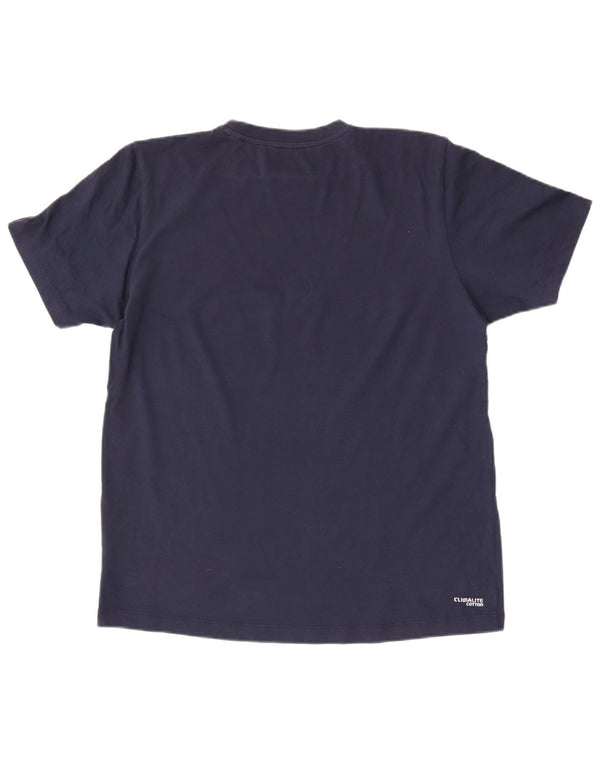 Adidas Herre grafisk T-shirt Top Medium Marineblå Bomuld