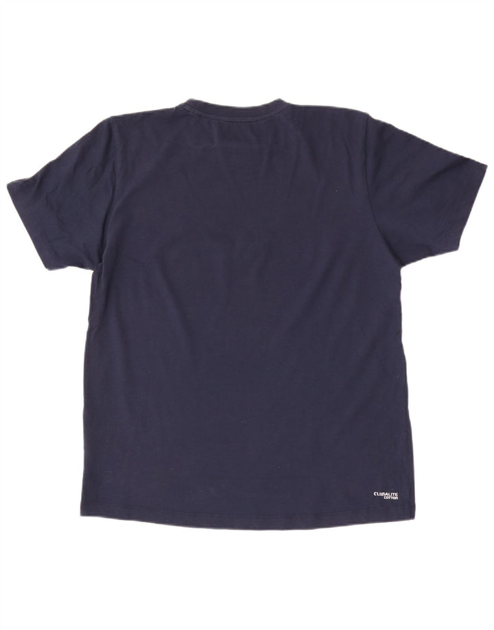 Adidas Herre grafisk T-shirt Top Medium Marineblå Bomuld