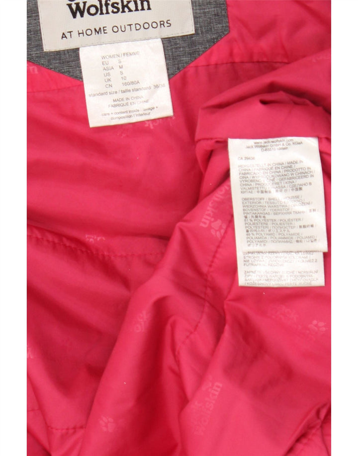 Jack Wolfskin Dame hætte vindjakke UK 10 Small Grey Polyester