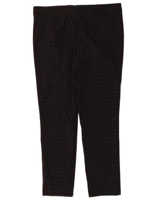 Zara Dame Slim Chino Bukser XL W32 L27 Sort Plettet Viscose