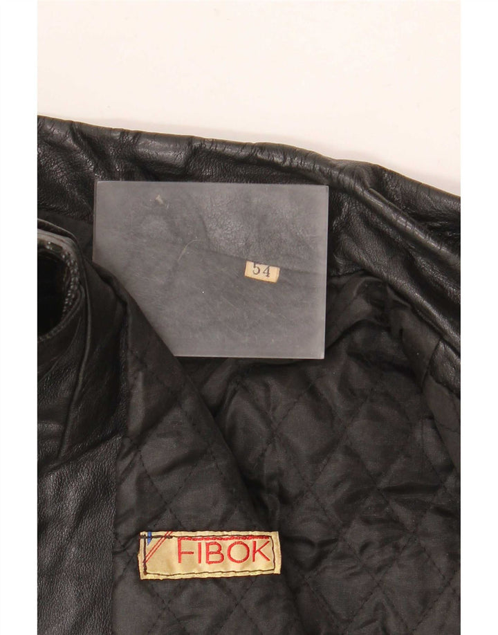 Fibok Herre Læderjakke IT 54 2XL Sort