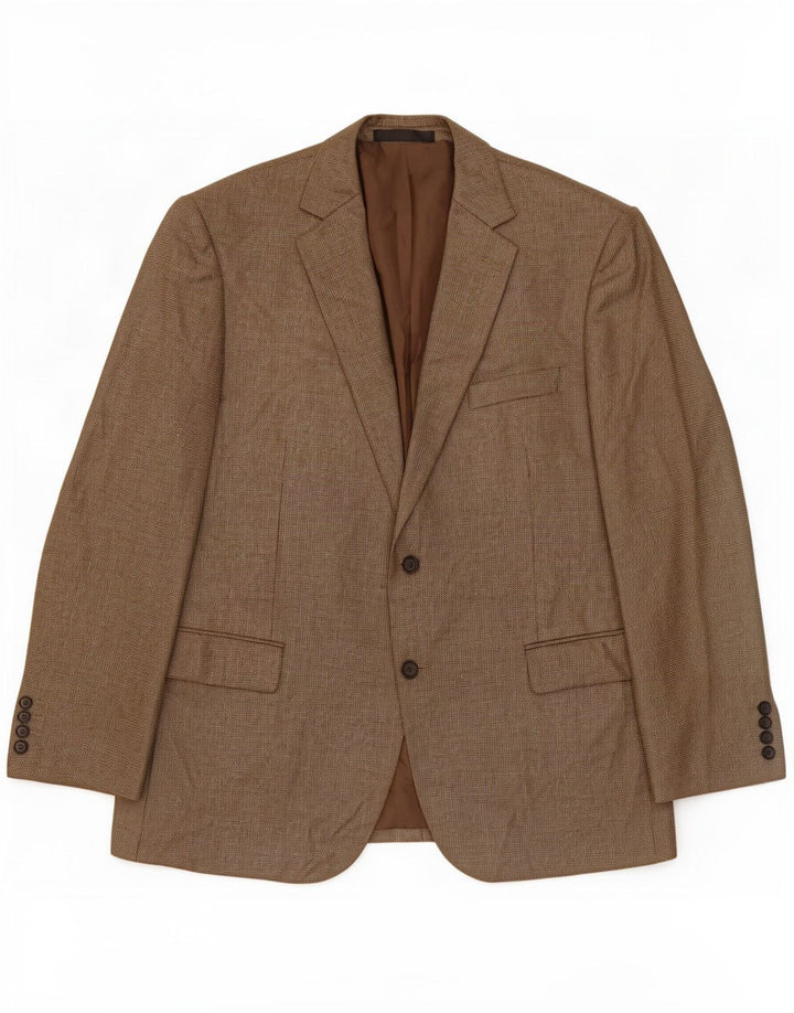 Marks & Spencer Herre 2-knaps blazerjakke UK 44 XL Brun Polyester
