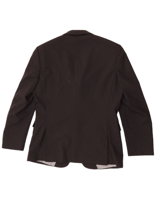 Pierre Cardin Herre 2 Button Slim Blazer Jacket UK 38 Medium Black Wool