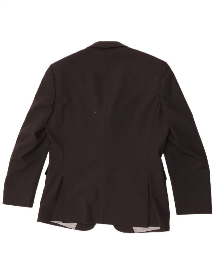 Pierre Cardin Herre 2 Button Slim Blazer Jacket UK 38 Medium Black Wool