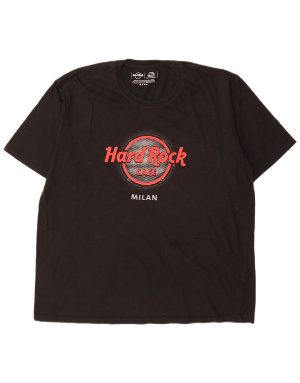 Hard Rock Cafe Herre Milan Grafisk T-Shirt Top 2XL Sort Bomuld