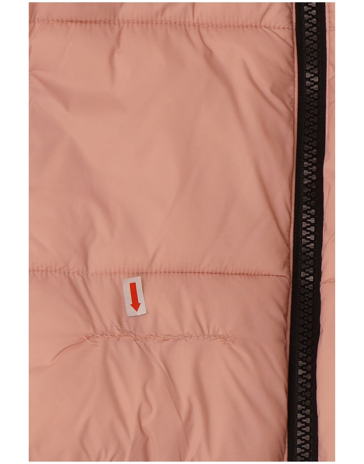 Dkny Womens Oversized grafisk polstret jakke UK 16 Large Pink Colourblock