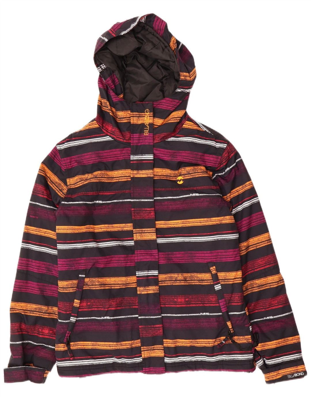 Billabong Dame Windbreaker Jacket UK 14 Medium Flerfarvet Stribet