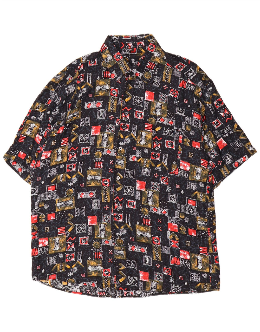 Tipo' S Kortærmet Herreskjorte XL Sort Patchwork Viscose