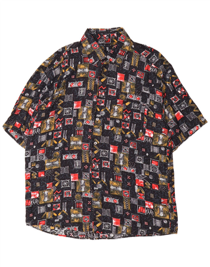 Tipo' S Kortærmet Herreskjorte XL Sort Patchwork Viscose