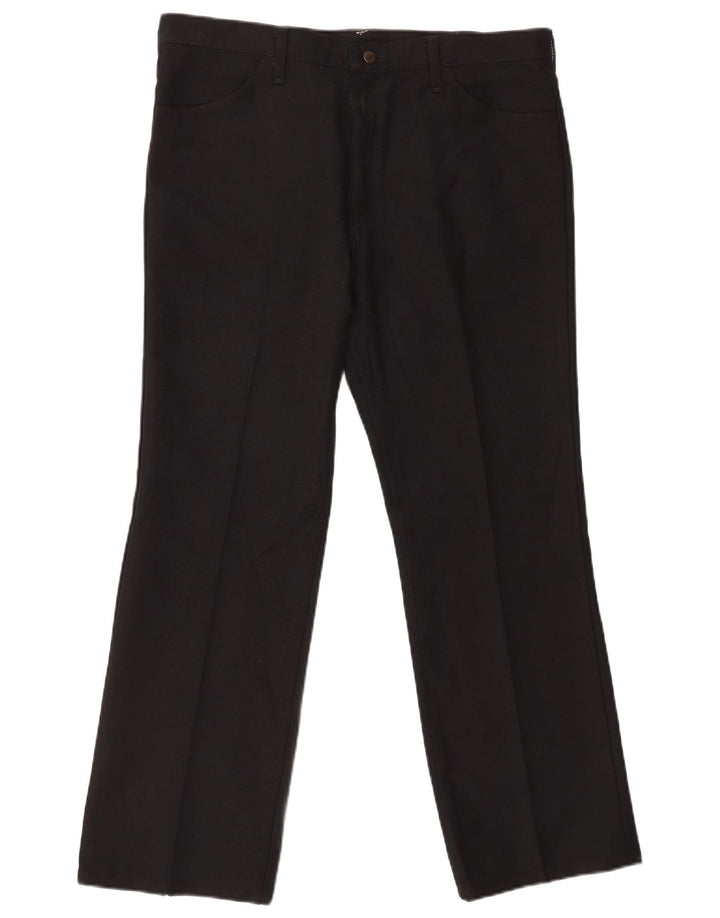 WRANGLER Mens Straight Casual Trousers W38 L30 Black Polyester