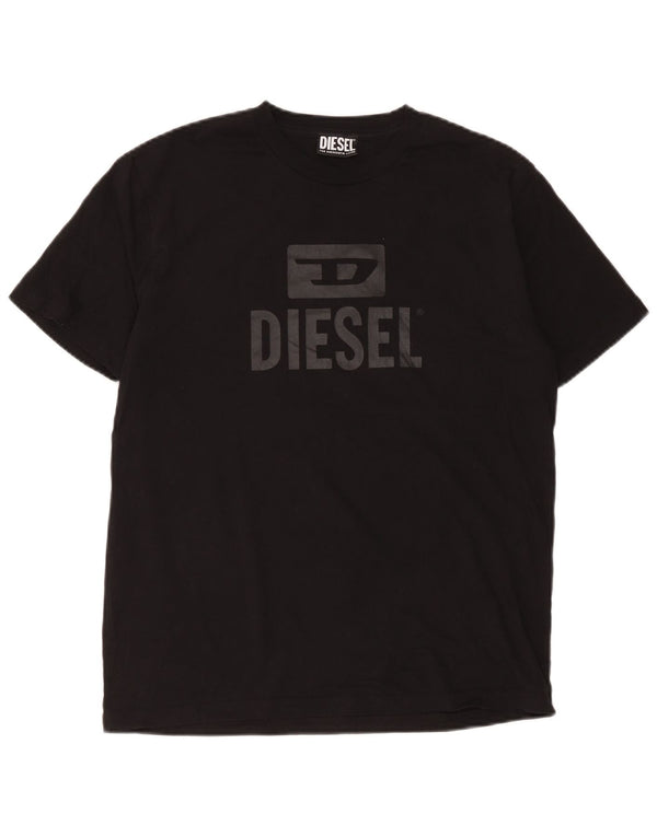 Diesel Herre Grafisk T-Shirt Top Medium Sort
