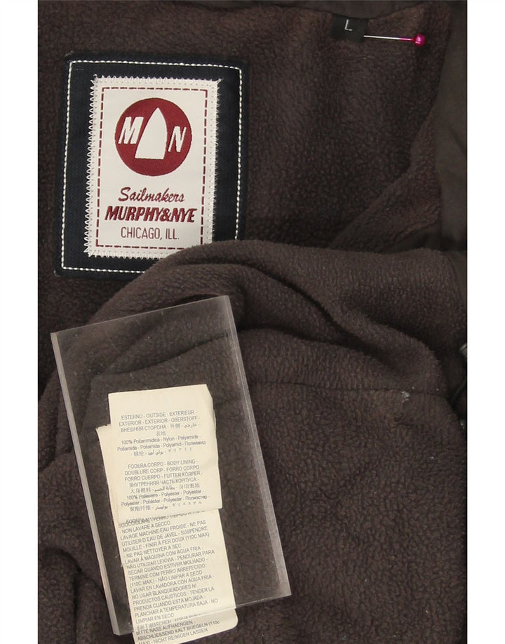 MURPHY & NYE Mens Windbreaker Jacket UK 40 Large Brown Polyamide Vintage Murphy & Nye and Second-Hand Murphy & Nye from Messina Hembry 