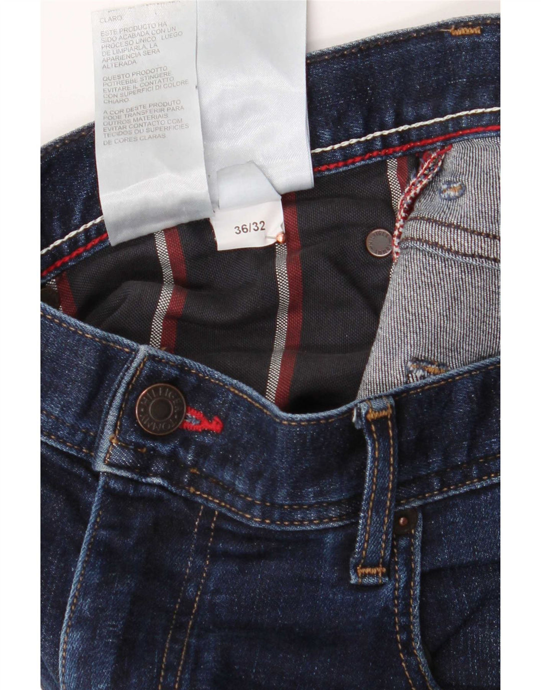 Tommy Hilfiger Herre Slim Jeans W36 L32 Marineblå Bomuld